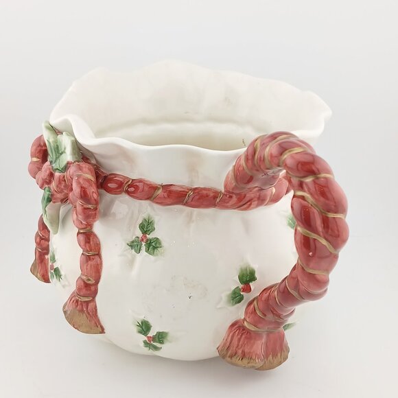 Fitz & Floyd 1990 Old World Santa Christmas Bag Pitcher Mint Cond Boxed - Picture 9 of 9